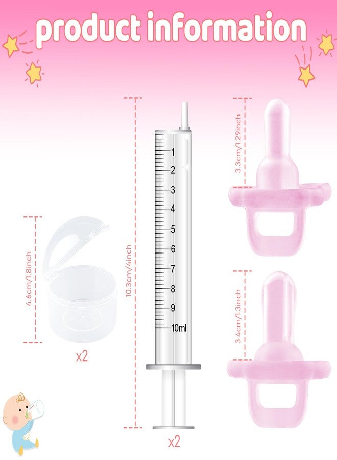 Aoaodbu Baby Medicine Dispenser, Baby Medicine Syringe, 0 months and up Baby Pacifiers, 100% Silicone Pacifiers, BPA-Free (Pink) - Image 2