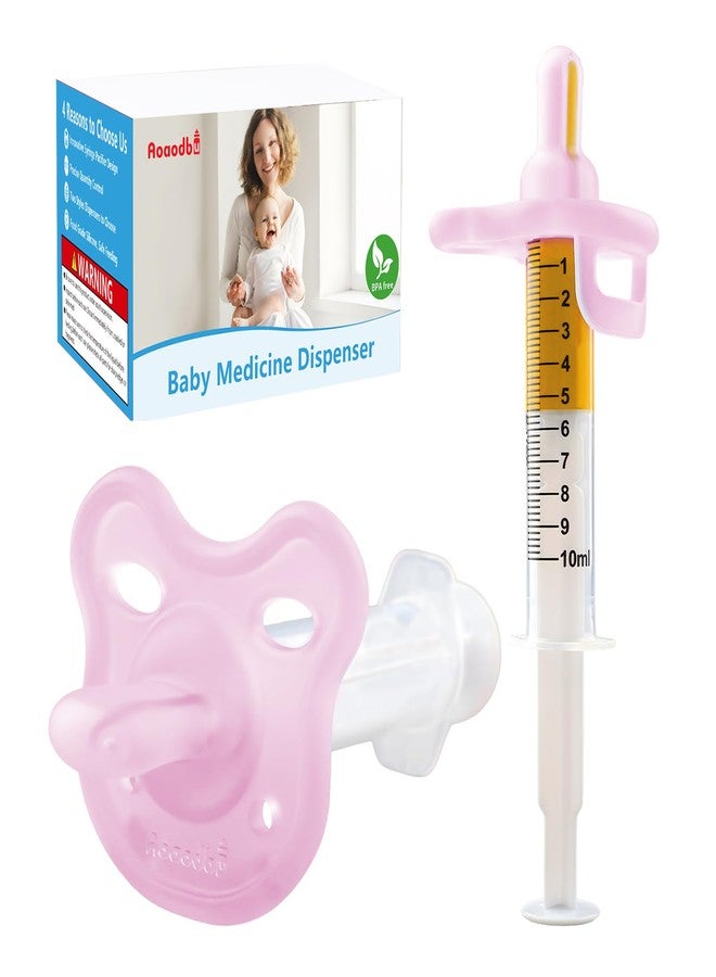 Aoaodbu Baby Medicine Dispenser, Baby Medicine Syringe, 0 months and up Baby Pacifiers, 100% Silicone Pacifiers, BPA-Free (Pink) - Image 1