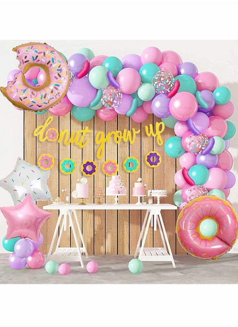 Party Decorations, 82 Pcs Donut Birthday Party Decorations Set, Donut Balloons Garland Kit