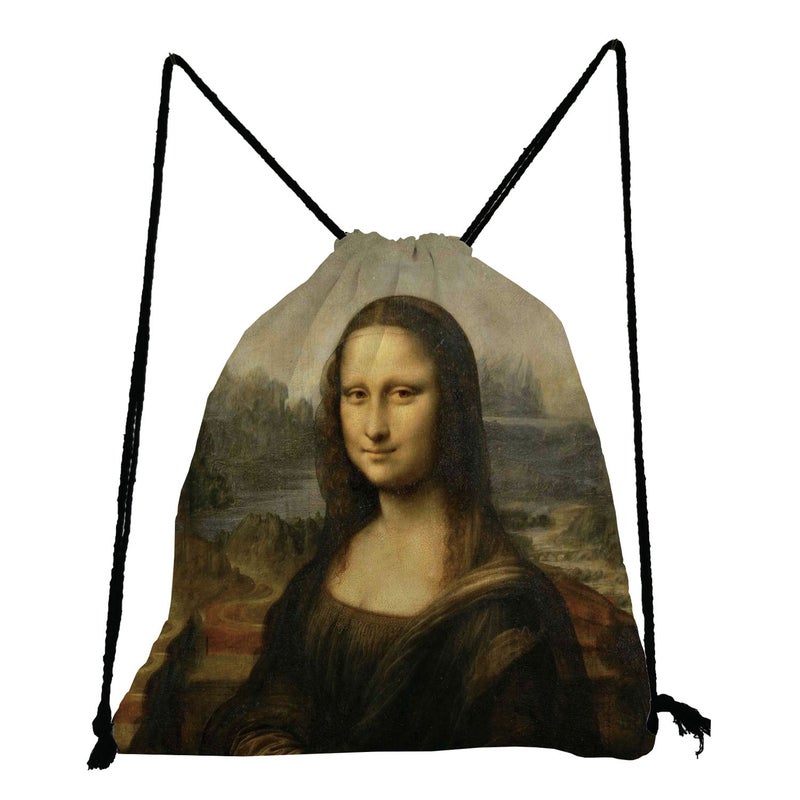 Oil Painting Printing Storage Bag Multi-Functional Campus Student Shoulder Bag Outdoor Travel Bundle Pocket - Image 1