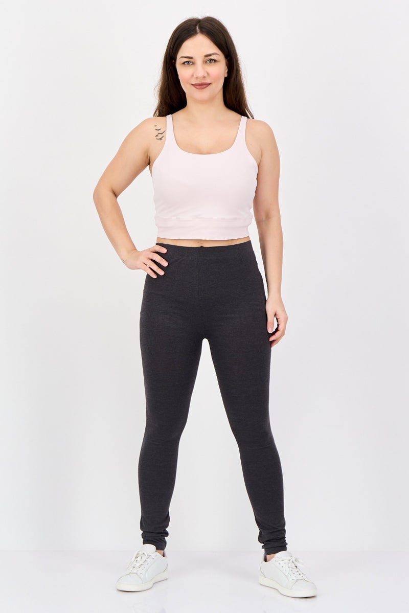 FOREVER 21 Women Solid 7/8 Length Leggings, Black - Image 4