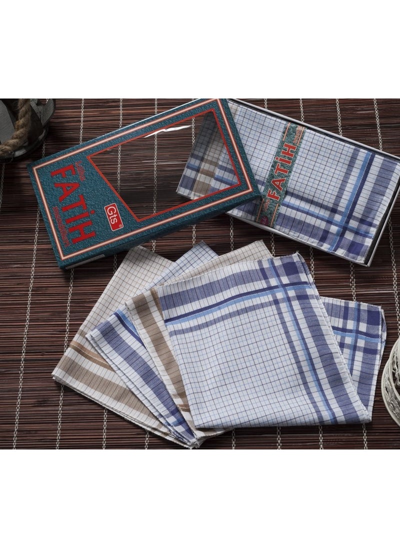 Rozet Tekstil Rosette Textile Boxed Fabric Handkerchief 40X40 cm Dozen 12 Pieces 