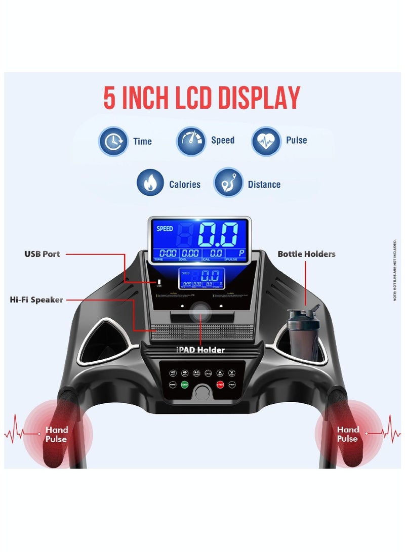 Sparnod Fitness STH-3500 Automatic Foldable Treadmill for Home Use | 4 HP Peak Motor | Motorized Running Machine | 0.8-16 km/h Speed | 110 kg Max User Weight | 3-Level Manual Incline | LCD Display | Home Gym Cardio Equipment - Image 4