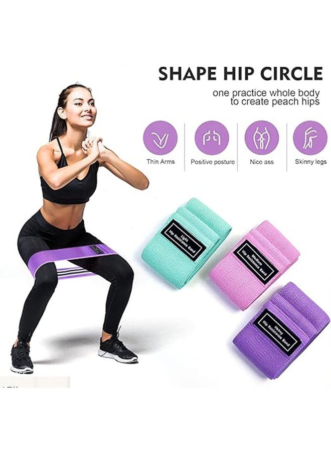 3 أجهزة كمبيوتر شخصية مضادة للانزلاق فرق اللياقة البدنية الرياضية المرنة للنساء والرجال ، 3 فرق التمرين في الخفيفة والمتوسطة والثقيلة للوركين والساقين ، مناسبة للصالة الرياضية واليوغا واللياقة البدنية ، 66X8cm - Image 3