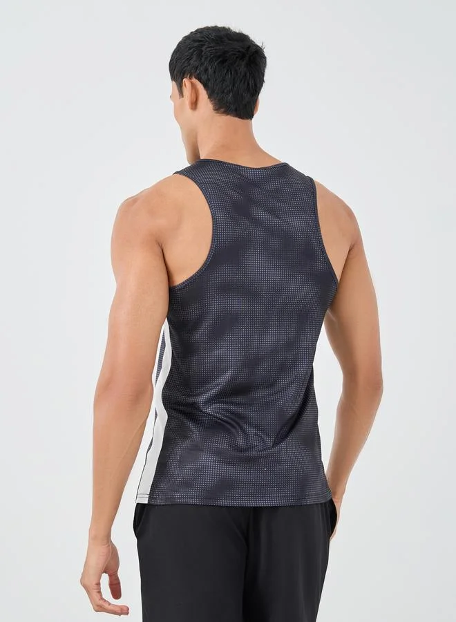 Styli Styli All Over Print Super Stretch Tank with Side Tape Detail