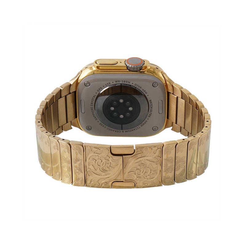CAVIAR Luxury 24K Gold Plated Customized Apple Watch Ultra 3 Hand Engraved Band 49mm - Image 4