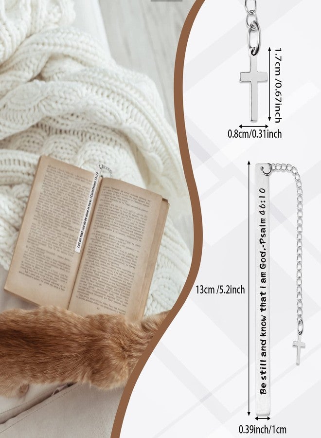 Thenshop 10 Pcs 2026 Christian Bookmarks Bulk, Bible Bookmarks, Christian Gifts for Inspirational Bookmark with Cross Chain Baptism for Women, Friend Gifts Christmas and Birthday Gift for Adults - Image 2