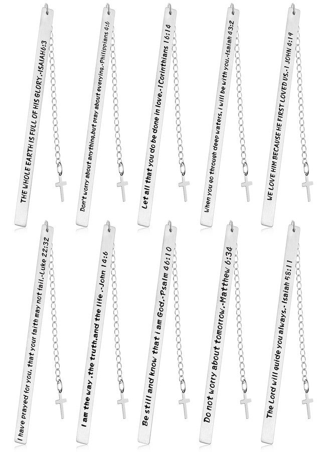 Thenshop 10 Pcs 2026 Christian Bookmarks Bulk, Bible Bookmarks, Christian Gifts for Inspirational Bookmark with Cross Chain Baptism for Women, Friend Gifts Christmas and Birthday Gift for Adults - Image 1