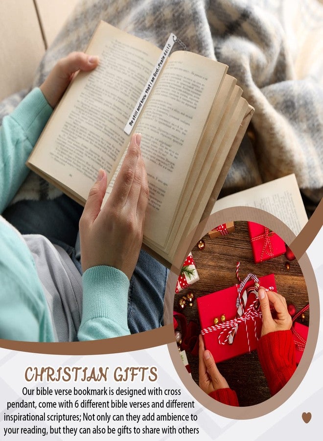 Thenshop 10 Pcs 2026 Christian Bookmarks Bulk, Bible Bookmarks, Christian Gifts for Inspirational Bookmark with Cross Chain Baptism for Women, Friend Gifts Christmas and Birthday Gift for Adults - Image 4