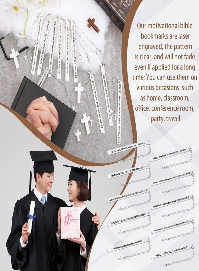 Thenshop 10 Pcs 2026 Christian Bookmarks Bulk, Bible Bookmarks, Christian Gifts for Inspirational Bookmark with Cross Chain Baptism for Women, Friend Gifts Christmas and Birthday Gift for Adults - Image 5