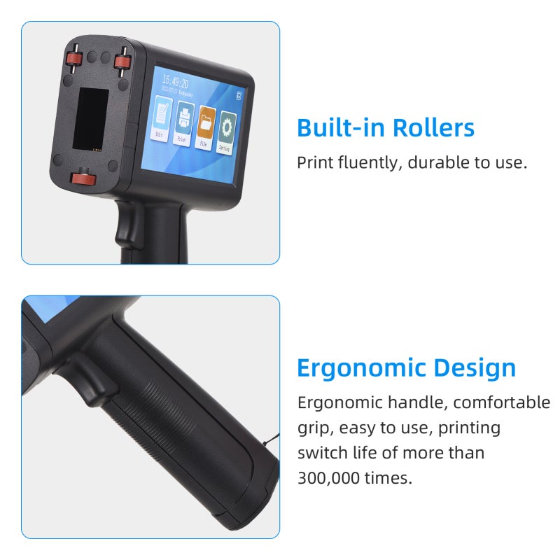 Bisofice Handheld Inkjet Printer: 600DPI High Definition, 4.3-Inch Touchscreen - 360-Degree Printing, 2500mAh Battery Portable Printer for Manufacture, Retail, Warehouse, Logistic - Image 5