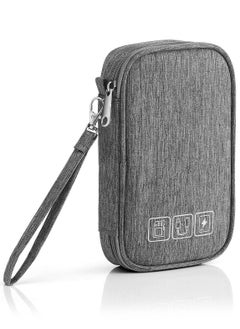 Y&D Electronic Accessories Storage Bag Small Portable Travel Cable All-in-One Organizer for Power Cords, Chargers, Hard Drives, Headphones, USB, SD Cards, and More (Grey)  - Image 1