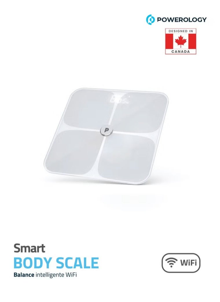 Wifi Smart Body Scale / Smart Multi-Display Health Scale / iOS and Android Application / Body Fat Percentage - White