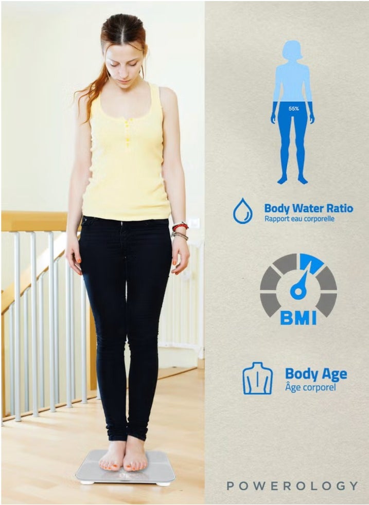 Wifi Smart Body Scale / Smart Multi-Display Health Scale / iOS and Android Application / Body Fat Percentage - White