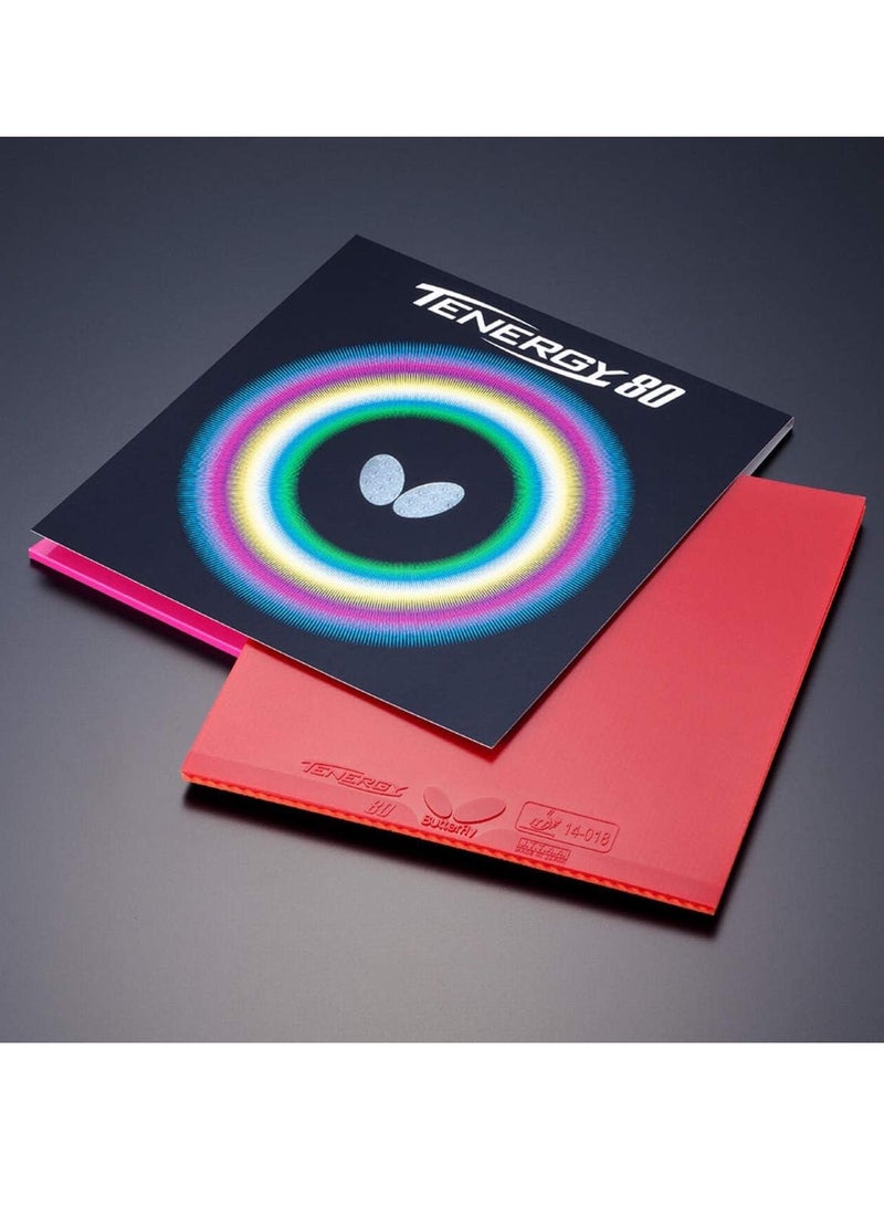 BUTTERFLY Butterfly Tenergy 80 Table Tennis Rubber Inverted Professional Butterfly Table Tennis Rubber Red (1.7mm) 4906901146709  - Image 3