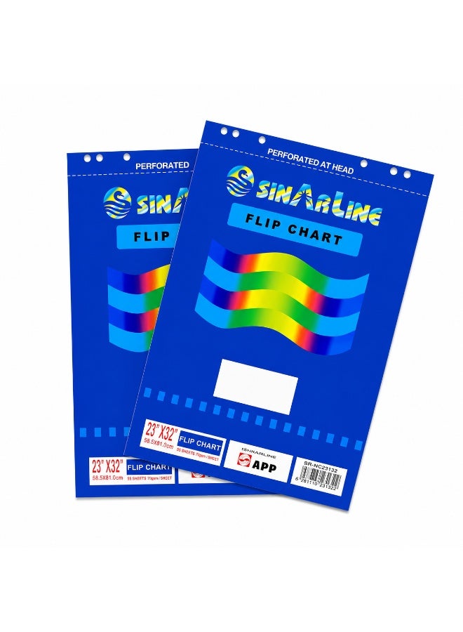 SINARLINE Flip Chart Paper, 30 Sheets, Perforated at Head, 23" x 32"