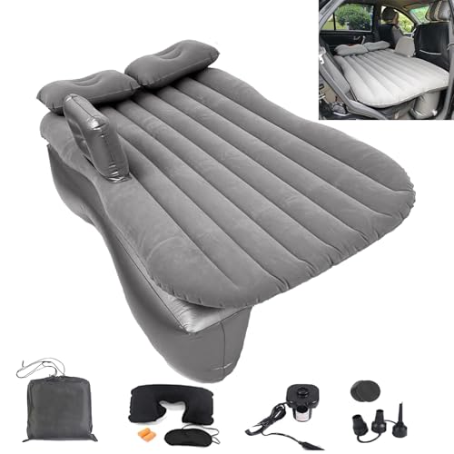 Onirii Inflatable Car Air Mattress Back Seat Bed with Air Pump,Thickened Portable Car Travel Sleeping Camping Air Mattress Blow Up Bed for Car Universal SUV - Image 1