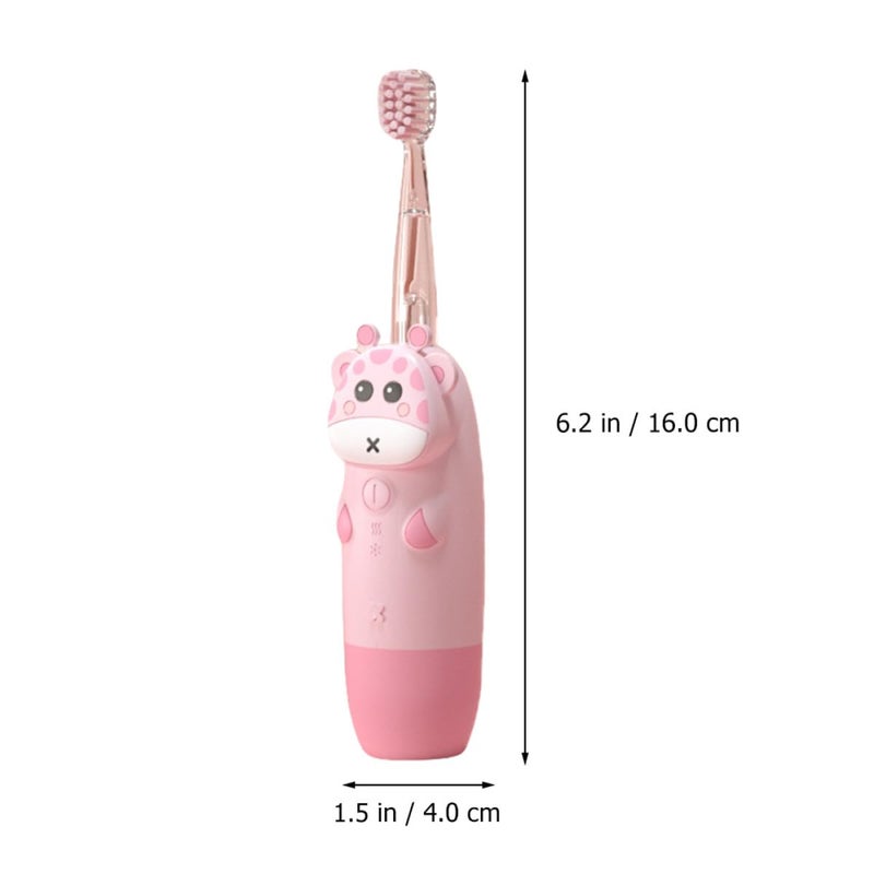 Sonic Electric Toothbrush Set With USB Rechargeable Timer And Soft Bristles Pink Deer Design - Image 3