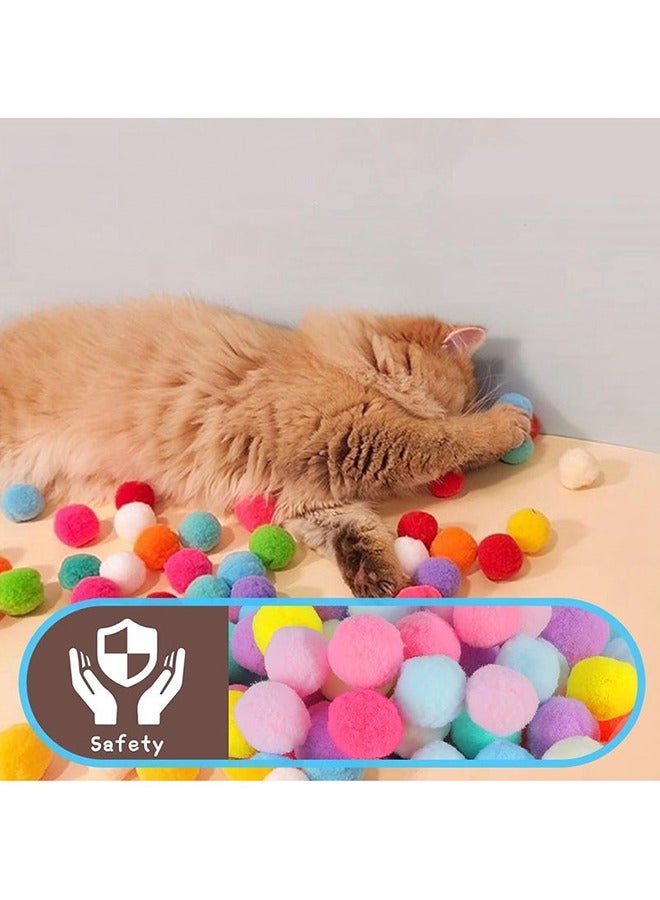 Cat Toys Interactive for Indoor Cats, 20pcs Pom Pom Balls with Launcher Set, Kitten Toys for Cats Self Play, Cute Cat Ball Toy Cat Toy Plush Ball Plush Ball Shooting Gun, Color of the Ball is Random - Image 4