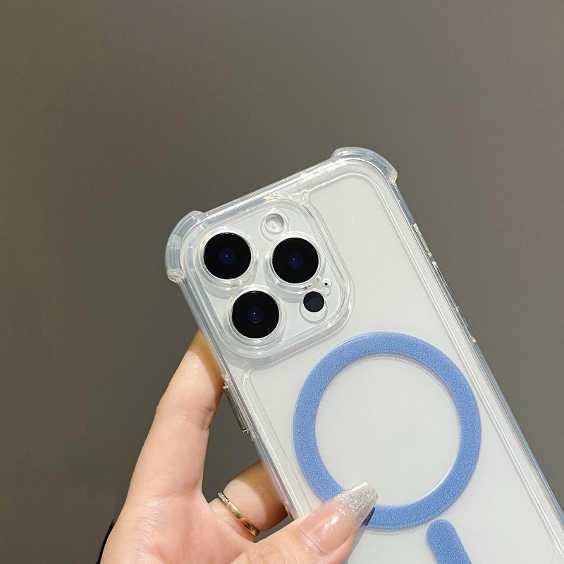 إيروريكس جراب هاتف iPhone 12 مطلي بالكهرباء مصنوع من مادة TPU الهجينة PC بأربع زوايا مقاوم للصدمات MagSafe (أرجواني) - Image 3