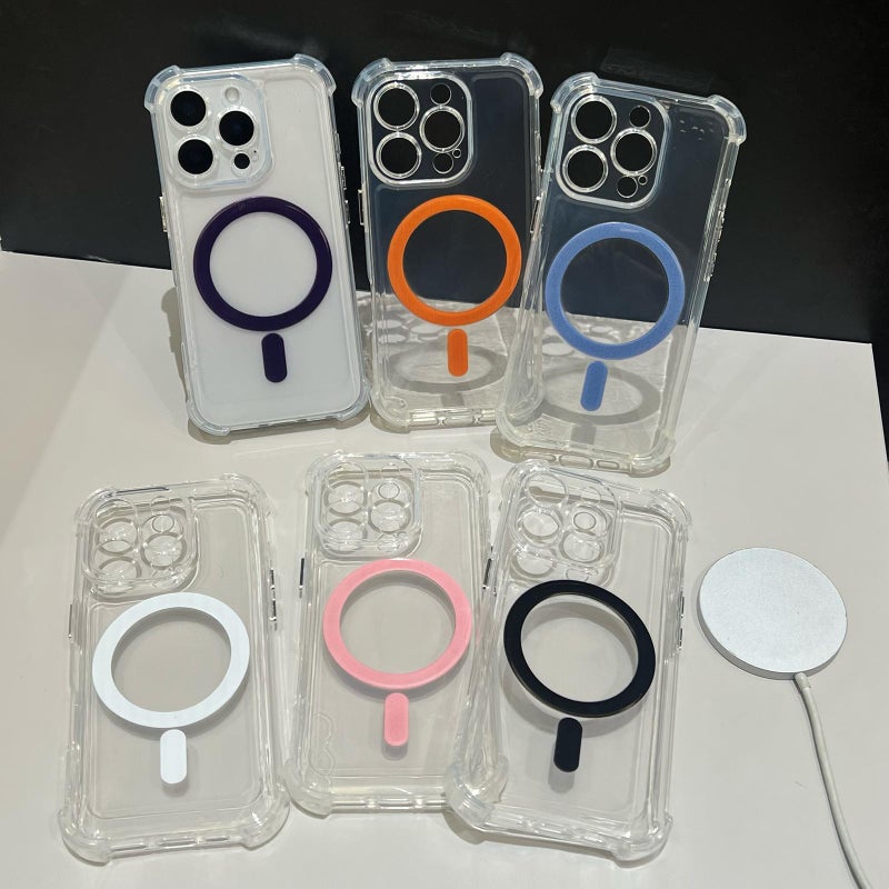 إيروريكس جراب هاتف iPhone 12 مطلي بالكهرباء مصنوع من مادة TPU الهجينة PC بأربع زوايا مقاوم للصدمات MagSafe (أرجواني) - Image 2