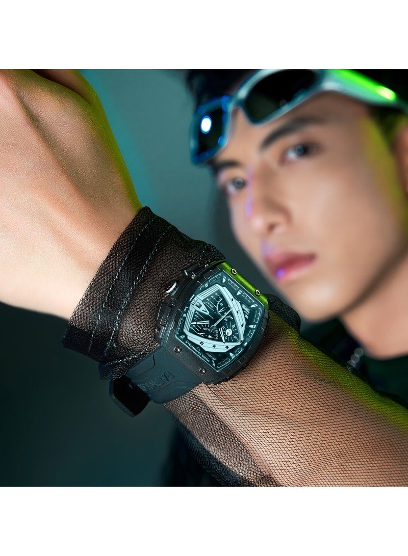 Mark Fairwhale Watches for Men Watch Quartz Luxury Water Resistant Resin Strap Watch 5690BK - Image 3