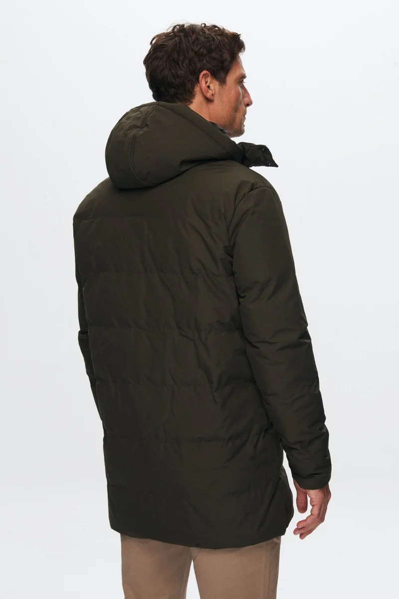 دي أس دامات Regular Fit Khaki Windproof Water Repellent Fiber Filled Removable Hooded Winter Coat 1HF07ORT92475
