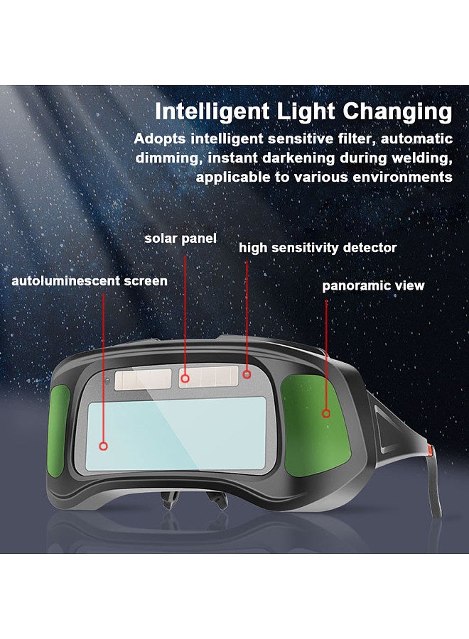 Automatic Dimming Welding Goggles Large View True Color Auto Darkening Protective Glasses for Arc Welding Grinding Cutting  - Image 2