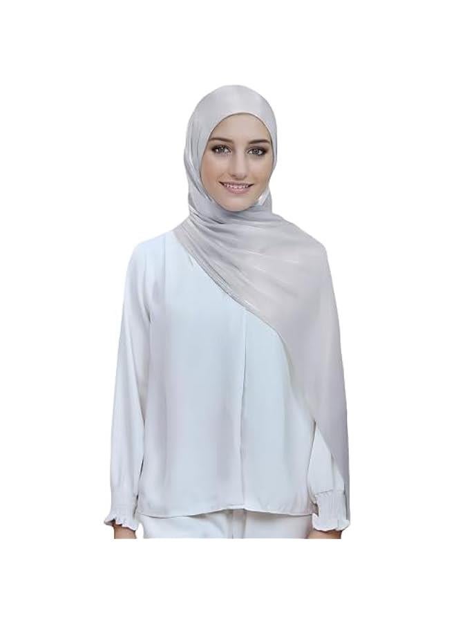 Arabest Lightweight Crepe Scarf Shawl Wrap for Women with a Sheen Shimmer Ideal for Head Hijab - Image 1