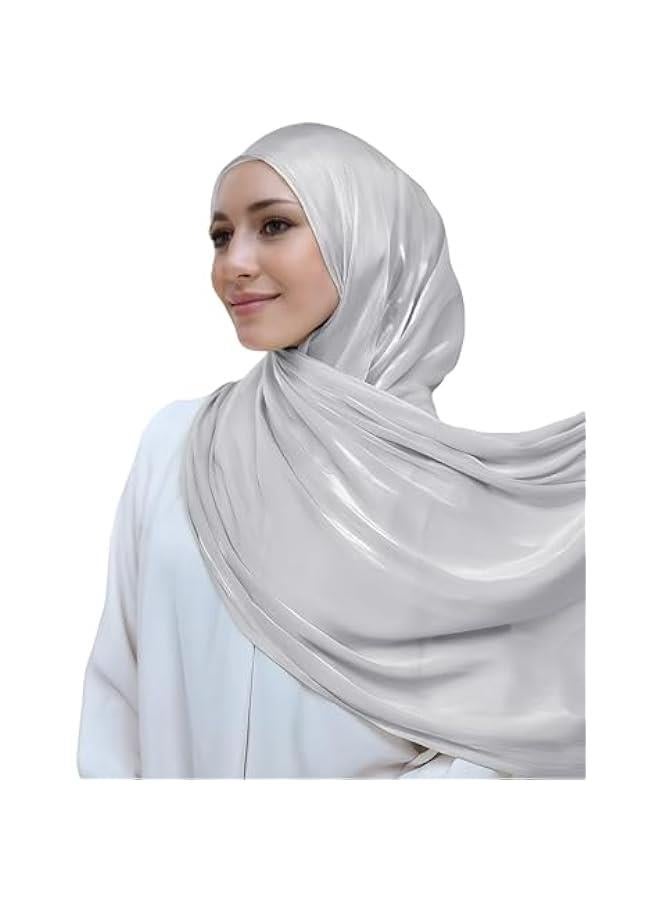 Arabest Lightweight Crepe Scarf Shawl Wrap for Women with a Sheen Shimmer Ideal for Head Hijab - Image 5