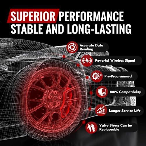 CARORAV TPMS Sensor Tire Pressure Monitoring System Sensor Compatible for Ford F150 F250 F350 Escape Fusion Mustang, Lincoln MKC MKX, Replaces F2GZ1A189A F2GT-1A180-AB, 315Mhz, 4-Pack - Image 5