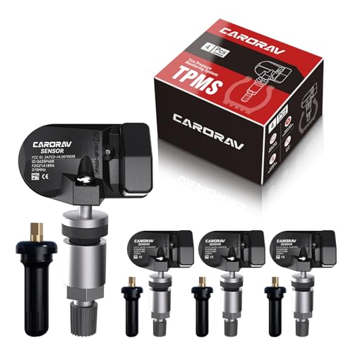 CARORAV TPMS Sensor Tire Pressure Monitoring System Sensor Compatible for Ford F150 F250 F350 Escape Fusion Mustang, Lincoln MKC MKX, Replaces F2GZ1A189A F2GT-1A180-AB, 315Mhz, 4-Pack - Image 1
