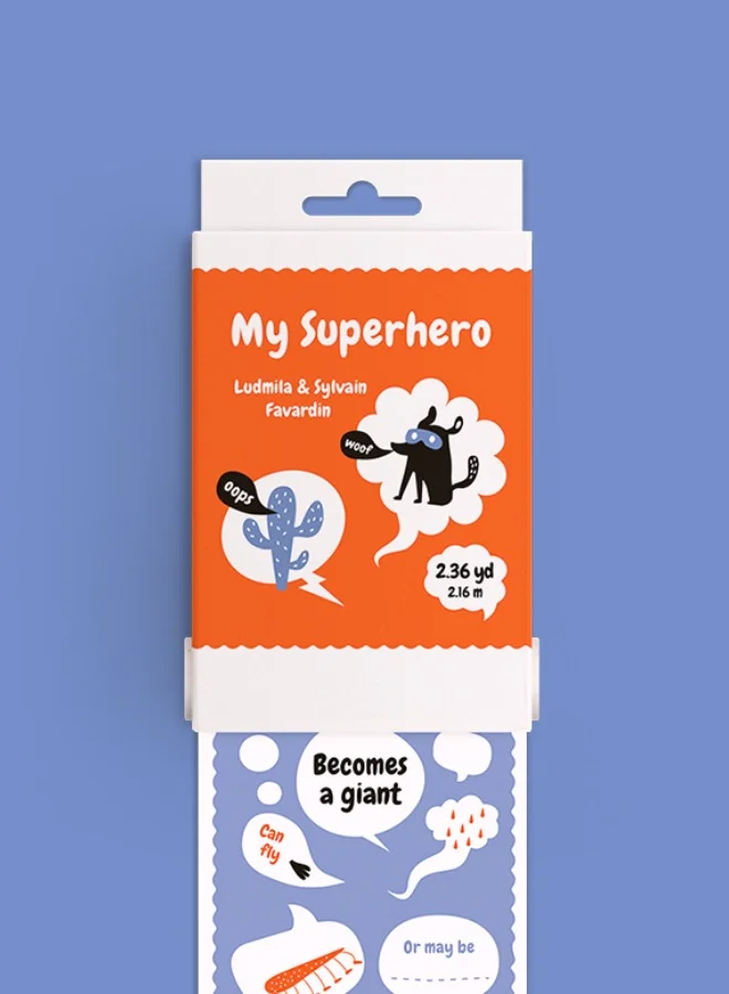 Scrollino Orange Superhero Wrapping Paper Roll