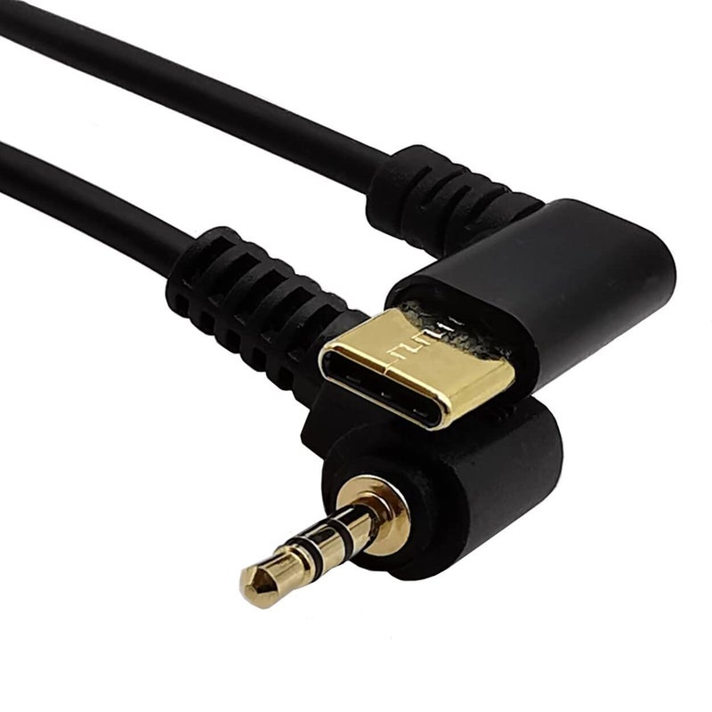سيدريم كابل صوتي من USB-C إلى 2.5 مم، 2 قطعة، مطلي بالذهب، بزاوية 90 درجة، طول الكابل 12 بوصة/30 سم - Image 3