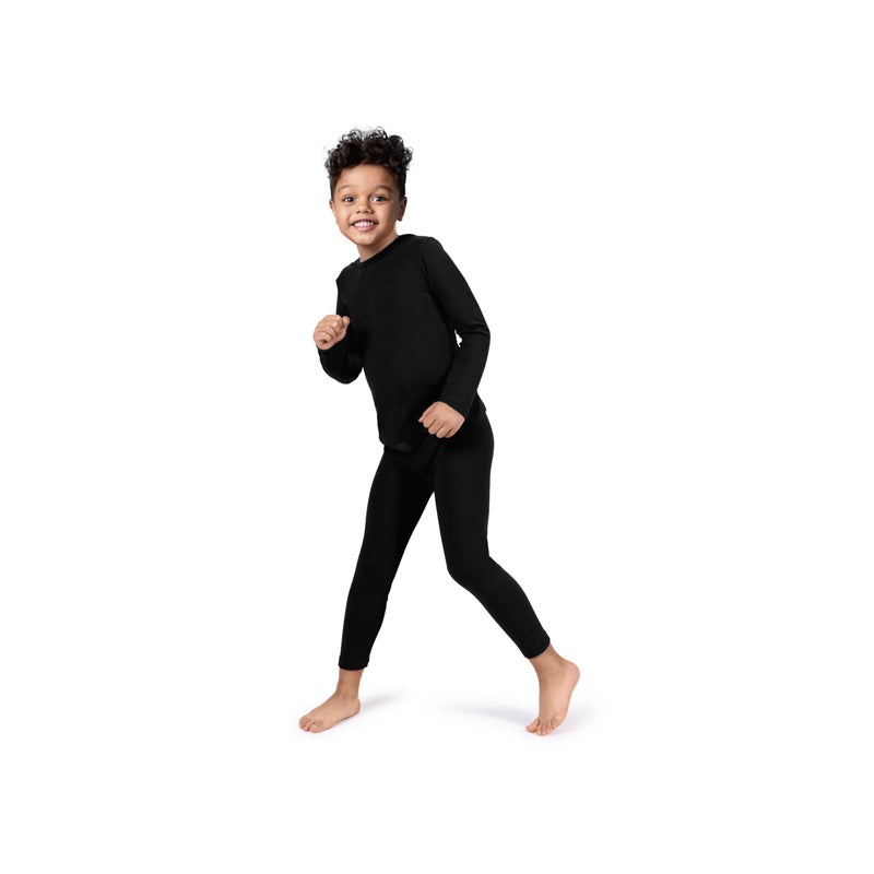 Rocky Thermal Underwear for Kids, Boys Thermals, Long Johns Underwear, Base Layer for Cold Weather/Skiing, Black, XX-Small - Image 1