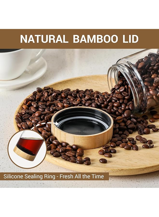 KASTWAVE 4 Pack 10Oz Thick Glass Jar With Lid, Overnight Oats Containers With Lids, Reusable Leak Proof Wide Mouth Mason Jar, Glass Food Storage Containers, For Snacks Yogurt Spice Sugar - Image 2