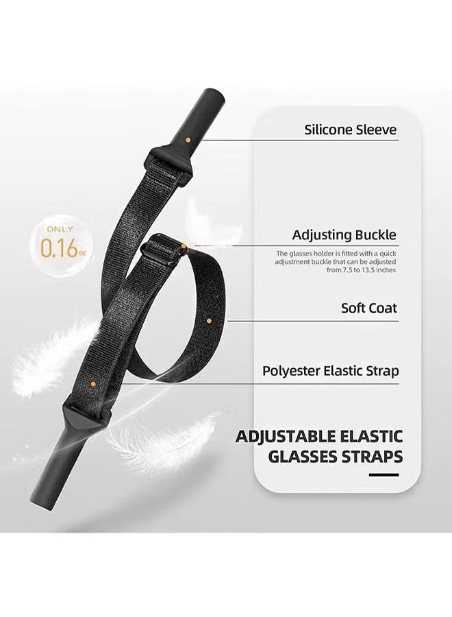 واي جيه حمالة النظارات المطاطية القابلة للضبط، حمالة النظارات العالمية، حمالة النظارات الرياضية للرجال، حمالة النظارات الشمسية، حمالة النظارات للأطفال، حمالة النظارات للسيدات، حمالة النظارات المجانية 20 زوجًا دعم جسر النظارات - Image 2