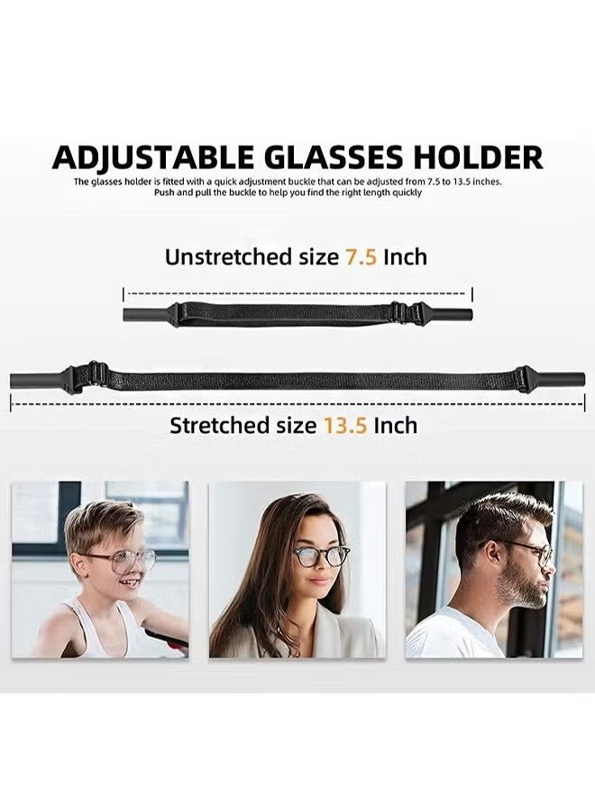 واي جيه حمالة النظارات المطاطية القابلة للضبط، حمالة النظارات العالمية، حمالة النظارات الرياضية للرجال، حمالة النظارات الشمسية، حمالة النظارات للأطفال، حمالة النظارات للسيدات، حمالة النظارات المجانية 20 زوجًا دعم جسر النظارات - Image 3
