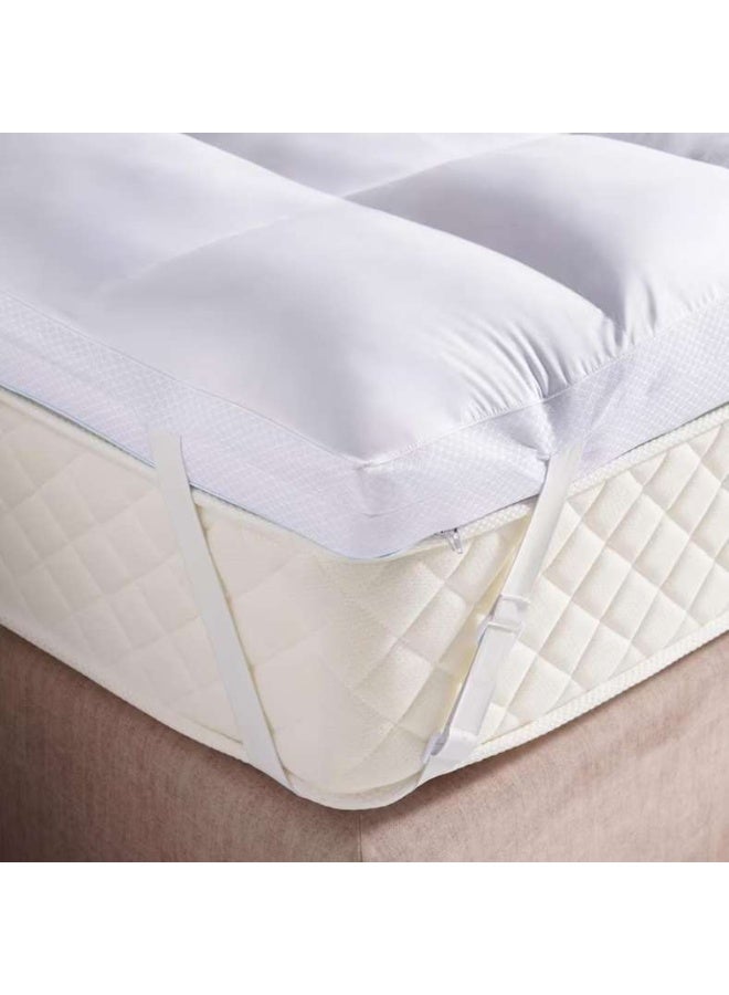 Pan Home غطاء مرتبة ميموري فوم هجين من كومفورت بليس - أبيض - Image 1
