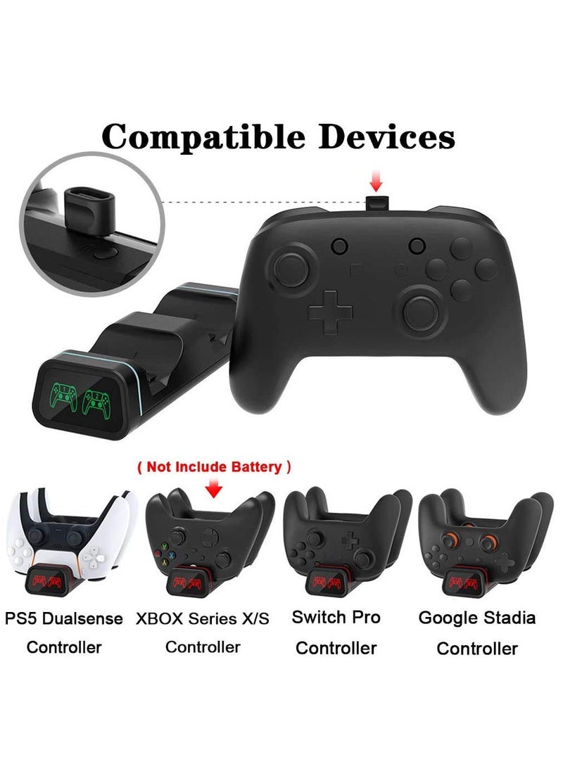 DOBE - Universal Controller Charging Station for PS5 / Xbox Series S & X/Switch Pro, Dual Type-C Controller Charger Dock with LED Indicator, Charging Dock for Two Controllers - Image 1