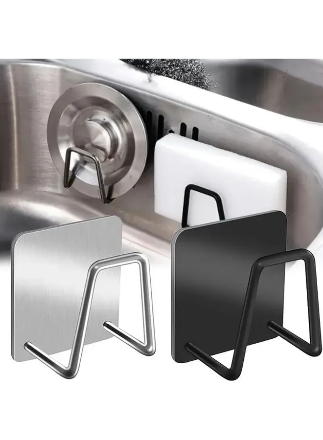 4 Piece Silvery Stainless Steel Kitchen And Bathroom Organizer Set With Drainer - Image 2
