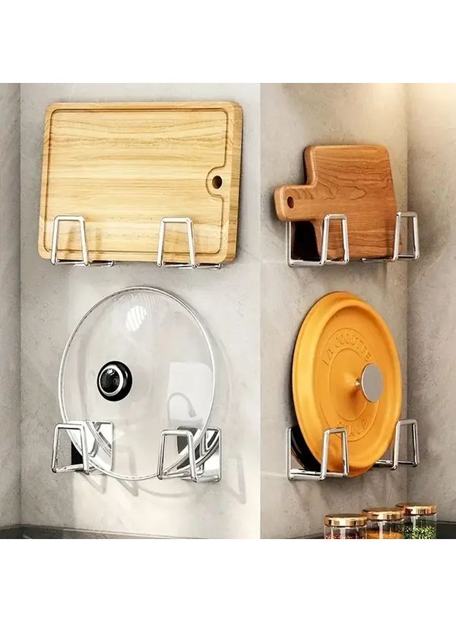 4 Piece Silvery Stainless Steel Kitchen And Bathroom Organizer Set With Drainer - Image 3
