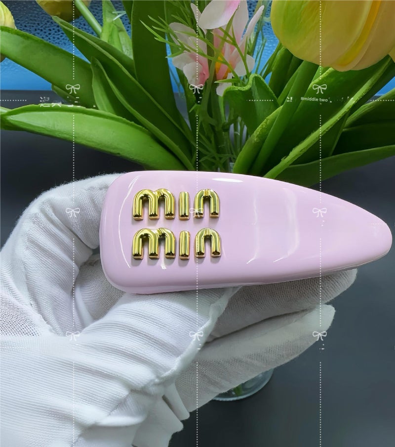 Generic Miu-Inspired Patent Leather Hair Clip shallow lotus root starch 