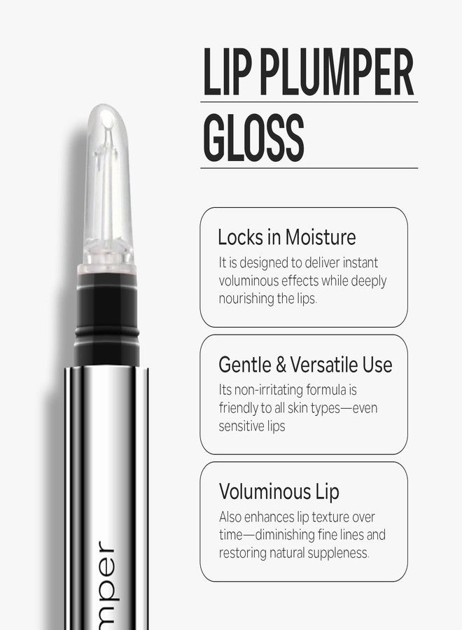 FREEORR 2 PCS Clear Lip Plumper Gloss With Hyaluronic Acid, Glossy Lip Plumping Oil, Enhances The Effect Of Lip Plumpers, Deep Moisturizing and Plump Lip Care for Fuller and Smoother Lips - Image 3