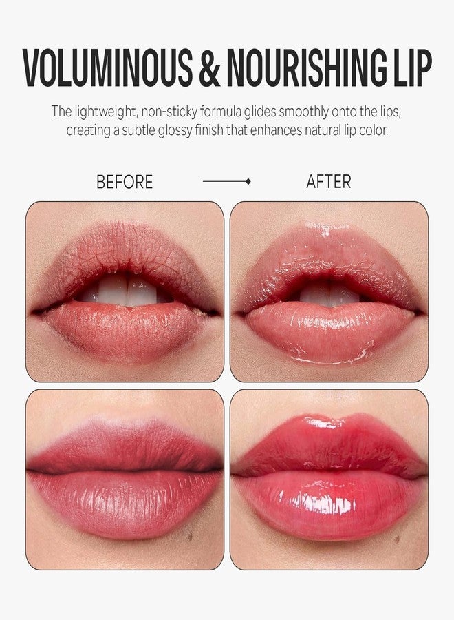 FREEORR 2 PCS Clear Lip Plumper Gloss With Hyaluronic Acid, Glossy Lip Plumping Oil, Enhances The Effect Of Lip Plumpers, Deep Moisturizing and Plump Lip Care for Fuller and Smoother Lips - Image 2