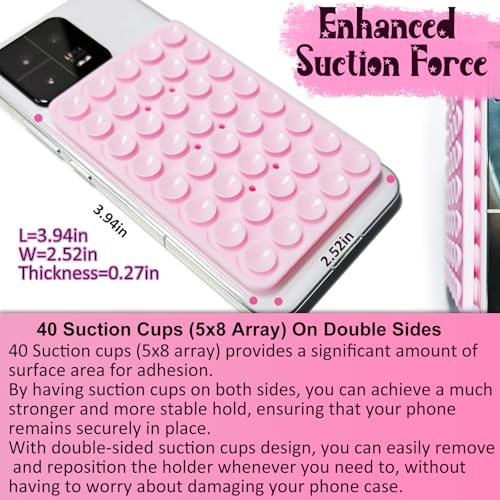 AZXYI Anteel 2 Pack Silicone Suction Cup Phone Case Mount Double Sided, Non Slip Phone Accessories for Cellphone, Hands-Free Strong Grip Silicon Phone Holder for Selfies and Videos (White) - Image 2