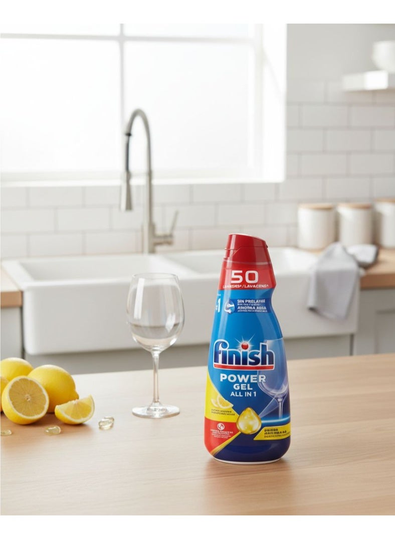 Finish Lemon All-in-One Power Gel Dishwasher, 1 Liter - Image 3