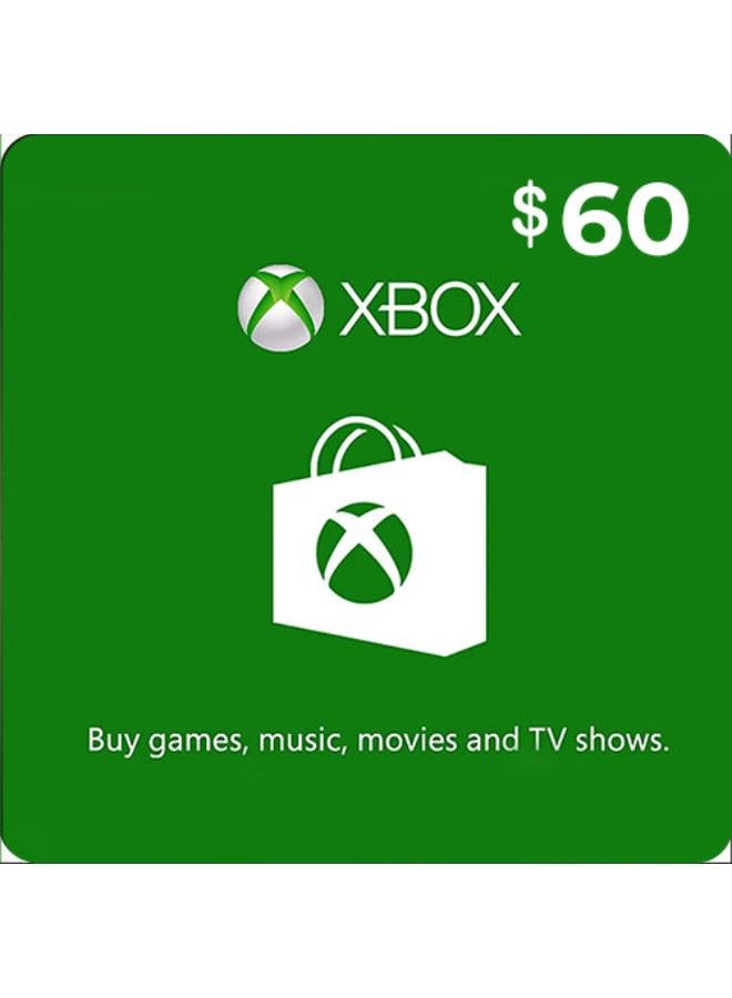 Xbox Live Gift Card  60 USD