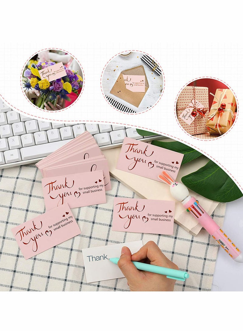 SYOSI 600Pcs Thank You Cards and Stickers Set, Gold Foil 1.5 Inch Thank You for Supporting My Small Business Stickers 9x5CM - Image 5