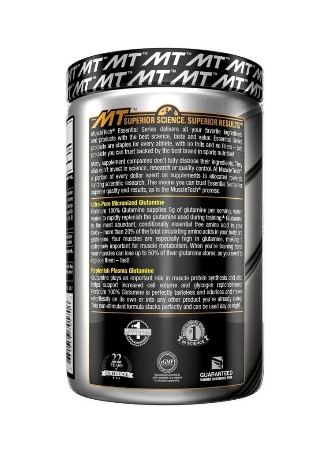 MuscleTech Platinum Glutamine - Unflavored - 60 Servings 300g - Image 3